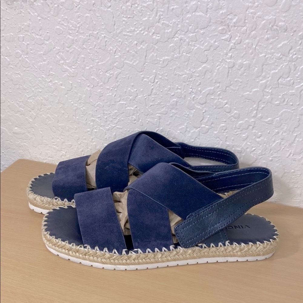 Navy Blue Vince Espadrilles with Slingback and Rope Sole